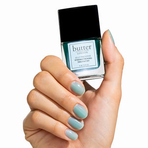 butter LONDON - Bramley Apple (Green) Jelly Preserve Strengthening Treatment - Jelly Preserve Collection Lifestyle - Full White Background. 