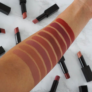 Butter London - Plush Rush Satin Matte Lipstick Collection - Swatches on Arm Lifestyle