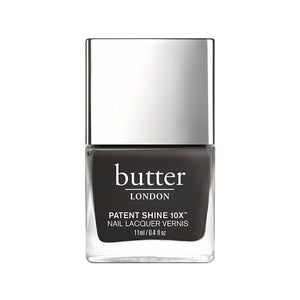 butter LONDON - Earl Grey (Dark Grey) Patent Shine 10X Nail Lacquer - Full White Background.