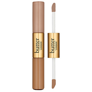 butter LONDON - Tan (Medium to Tan Nude) LumiMatte 2-in-1 Concealer & Brightening Duo - Full White Background.