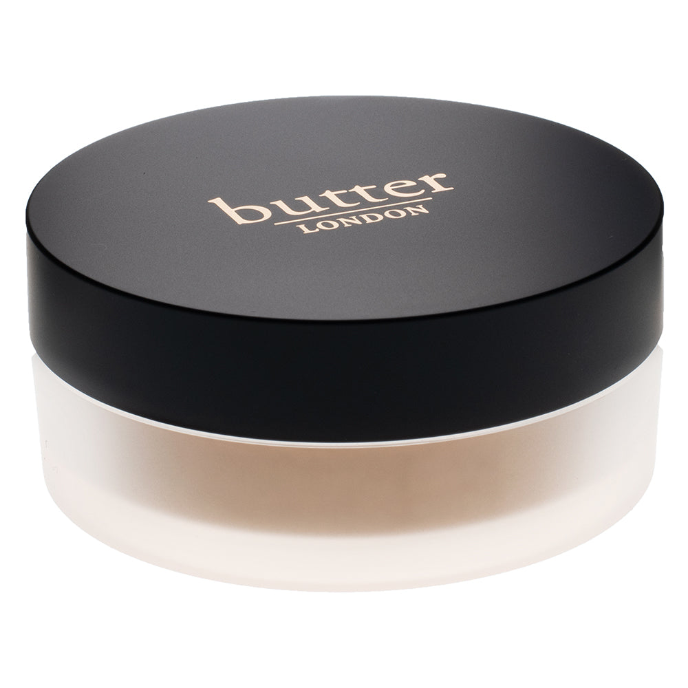 butter LONDON - Porcelain / Light (Light Nude) LumiMatte Blurring Finishing & Setting Powder - Full White Background.