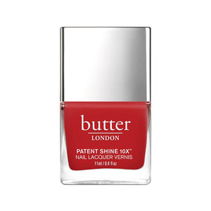 butter LONDON - Come to Bed Red (Bright Red) Patent Shine 10X Nail Lacquer - Full White Background.