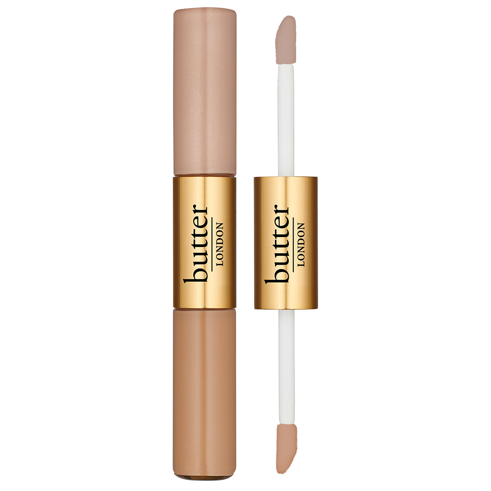 butter LONDON - Light (Fair to Light Nude) LumiMatte 2-in-1 Concealer & Brightening Duo - Full White Background.