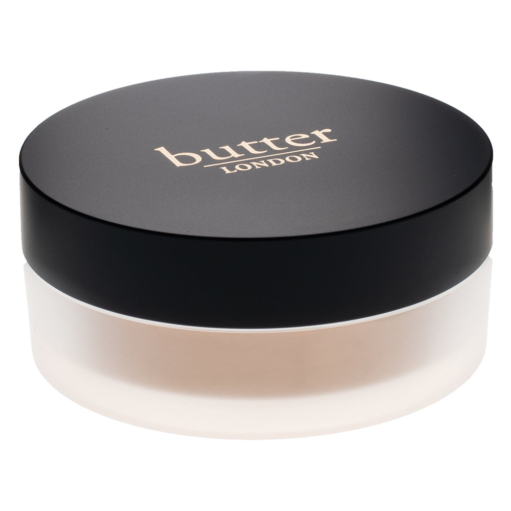 butter LONDON - Porcelain / Light (Light Nude) LumiMatte Blurring Finishing & Setting Powder - Full White Background.