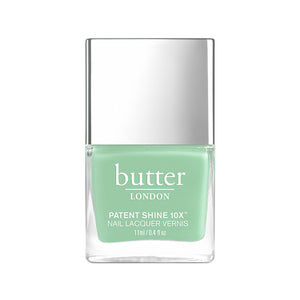 butter LONDON - Good Vibes (Light Green) Patent Shine 10X Nail Lacquer - Full White Background.