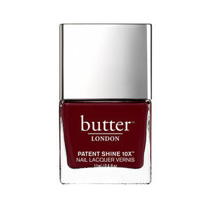 butter LONDON - Afters (Dark Red) Patent Shine 10X Nail Lacquer - Full White Background.